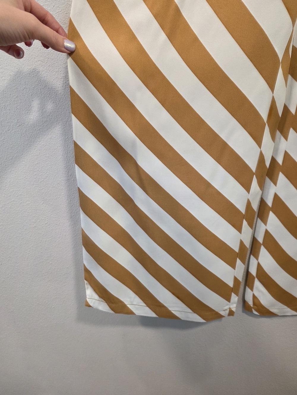 Anthro Maeve Straight Leg Pull on Silk Striped Pants - Picture 6 of 9